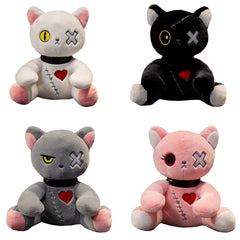 Creepy Cat Plush Halloween Gothic Stuffed Animal Horror Doll Crazy Cat Plushie