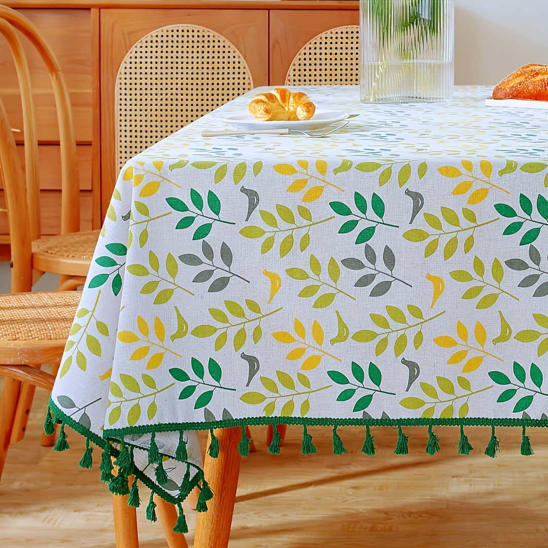 Colorful Leaf Tablecloth Watercolor Rectangular Tablecloth