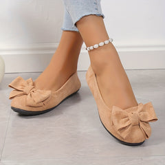 Women's Bowknot Ballet Flats Soft Sole Slip On Shoes