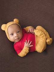 Newborn Bear Photography Clothes Set with Hat for 0-3 Months