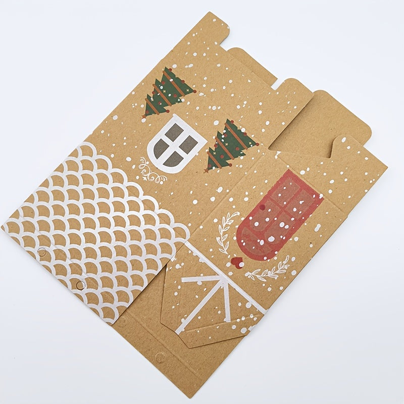 5pcs Christmas House Candy Packaging Box for Candy Biscuit Chocolate