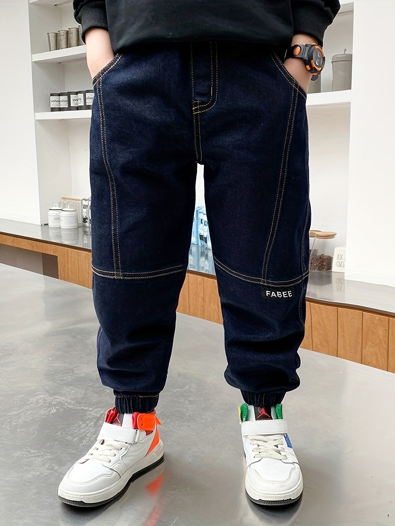 Boys Denim Long Pants With Pocket Kids Clothing For Spring And Autumn