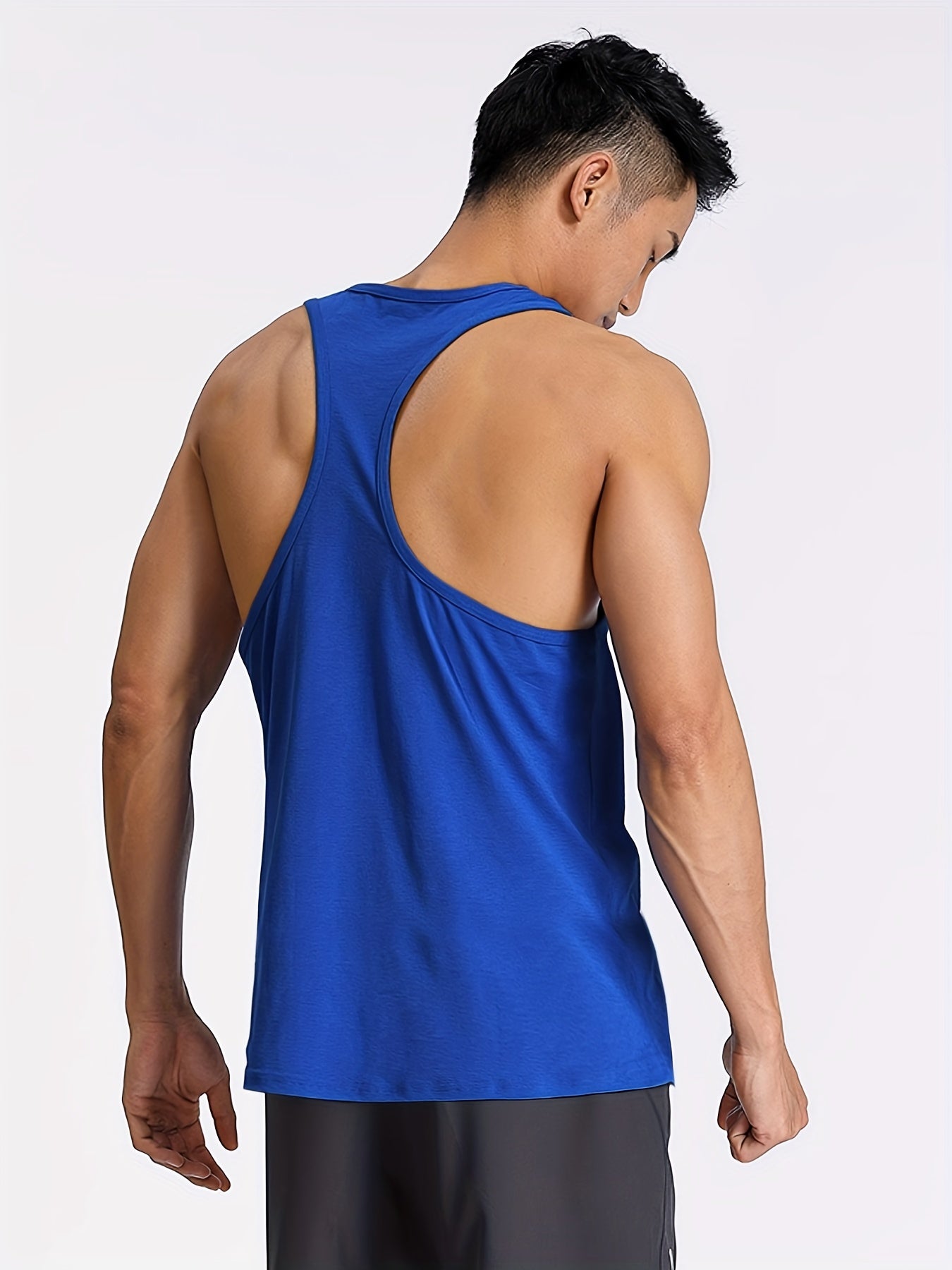 Men's Solid Tank Top Quick Dry Stretch Sleeveless Shirt