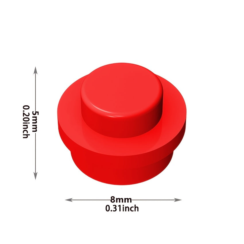 500pcs Round 1X1 Plate Compatible with 4073 for Building Block Decoration