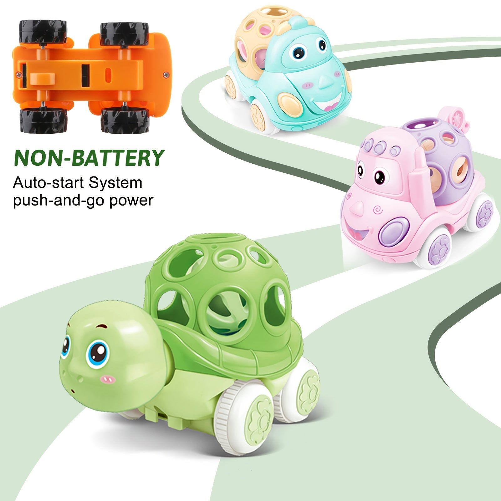 Baby Car Toys Toddler Rattle & Roll Toy Vehicles For Infant