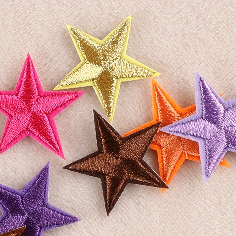 33pcs Pentagram Embroidered Badge Label for Girls Kids Clothing Accessories