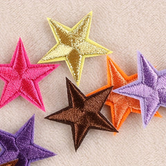 33pcs Pentagram Embroidered Badge Label for Girls Kids Clothing Accessories