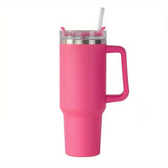 Stainless Steel Water Cup With Handle And Straw 40oz