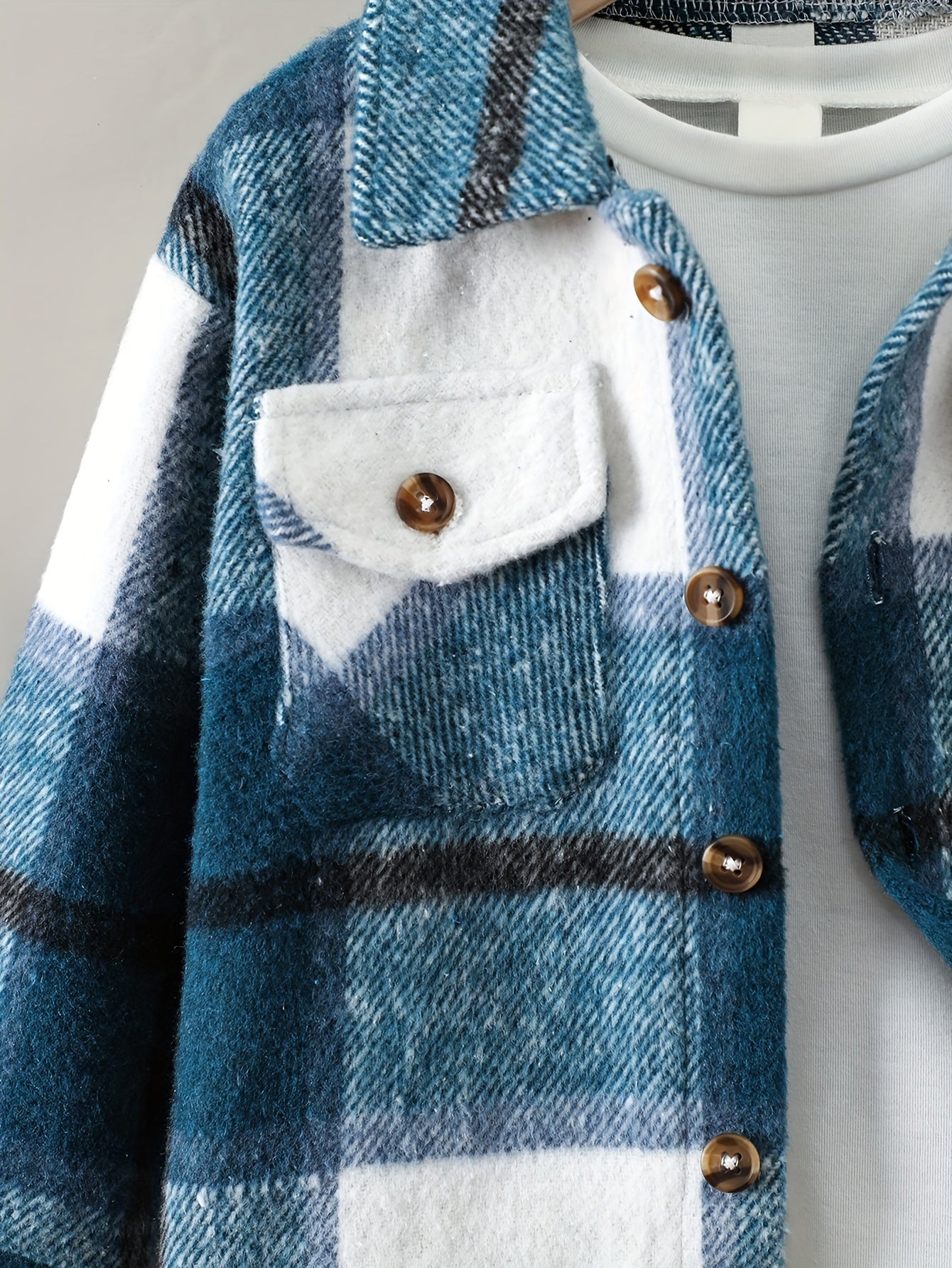 Toddler Boys Plaid Jacket Long Sleeve Button Down Warm Coat Winter Kids Clothes