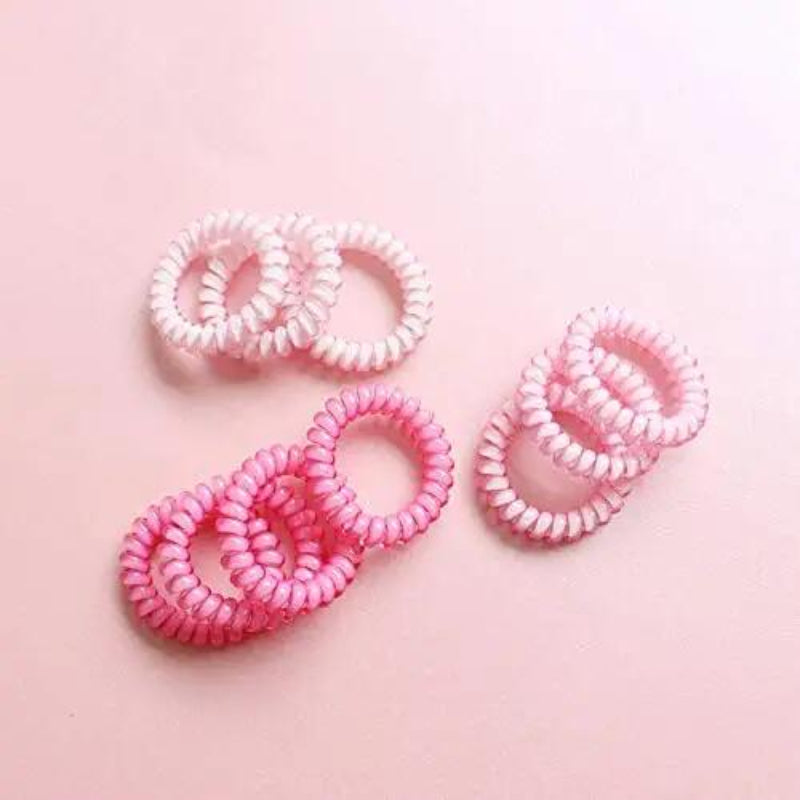 10pcs Rubber Spiral Hair Ties Elastic Hair Bands No Crease Coil