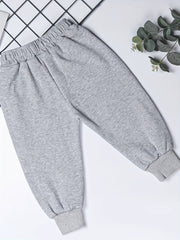 Girls Smile Embroidered Sweatpants Bow Front Baggy Fit