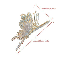Rhinestone Butterfly Hair Claw Clips Large Non Slip Strong Metal Hair Clips