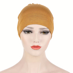 Solid Turban Cap Ruched Headwrap Beanie Chemo Hats