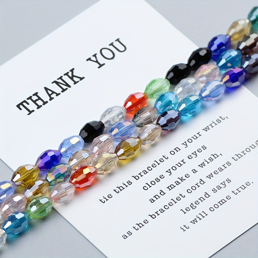 50pcs 6x8mm Colorful Glass Crystal Beads DIY Jewelry Accessories