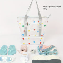 Polka Dot Beach Toiletry Bag Frosted Transparent Storage Large Capacity