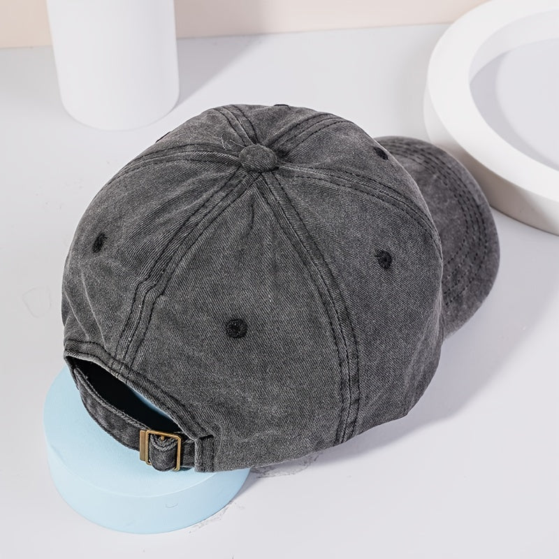 Distressed Baseball Cap Texas Embroidery Adjustable Sun Hats
