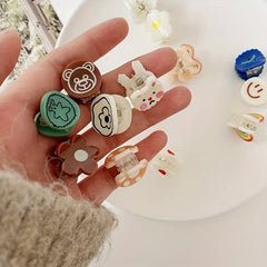 4pcs Small Hair Clips Animal Strawberry Rainbow Cloud Mini Clip