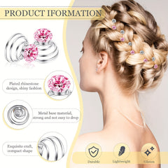 12pcs Rhinestone Spiral Hair Clip for Wedding Bridal Prom Party