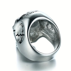 Vintage Skull Head Ring Cracked Ghost Head Rock Men's Ring Size 7 14