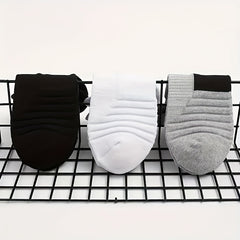 3 Pairs Men's Mid Crew Sport Socks Absorbent Breathable for Basketball Running