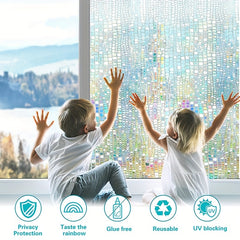 Privacy Window Film Stained Glass Decor Static Non Adhesive