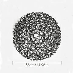 1pc Round Paper Placemat Home Living Room Decorative Mat