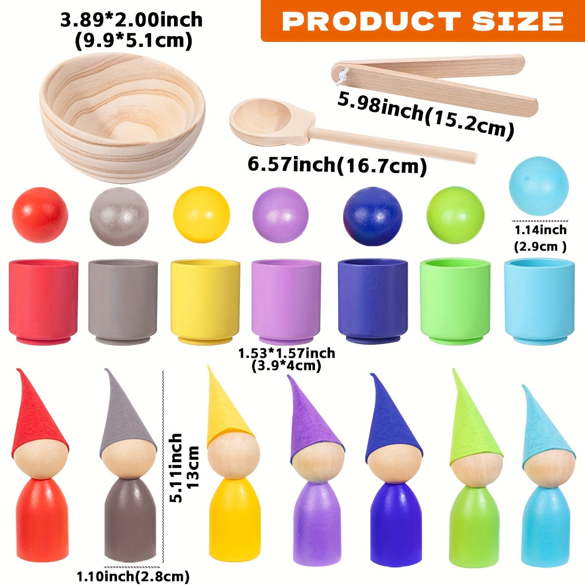 Educational Wooden Rainbow Matching Game for Preschoolers