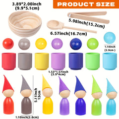 Educational Wooden Rainbow Matching Game for Preschoolers