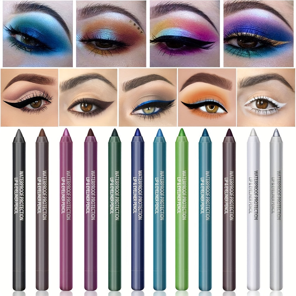 14 Colors Eyeliner Pen Matte Metallic Lustrous Smokey Waterproof Cosmetics