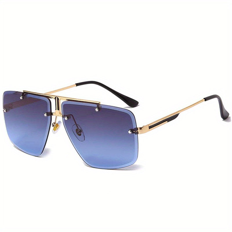 Aviator Sunglasses Gradient Rimless UV400 Metal Glasses