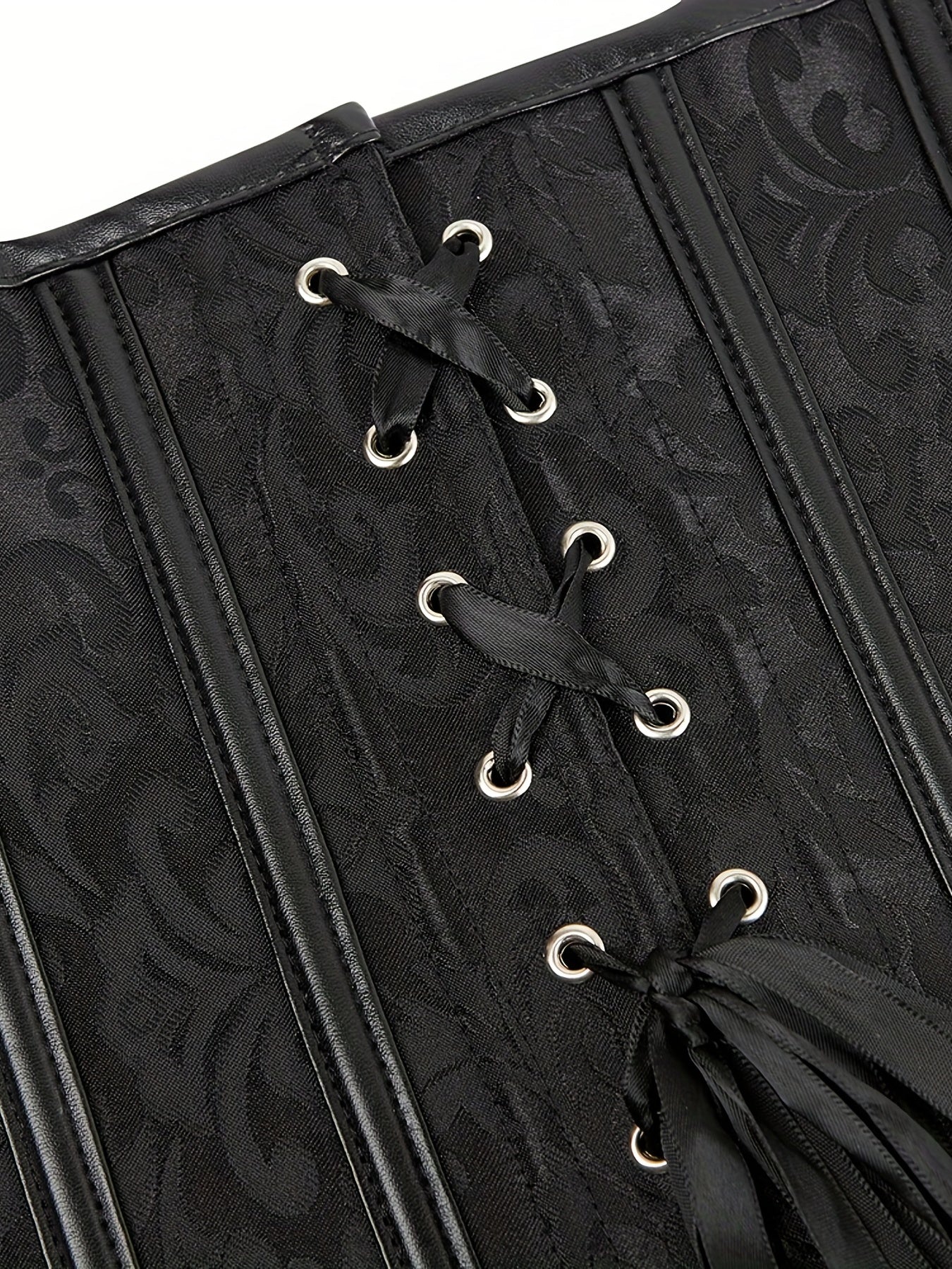 Floral Print Front Hook Corsets Tummy Control Lace Up Bustier