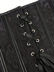 Floral Print Front Hook Corsets Tummy Control Lace Up Bustier