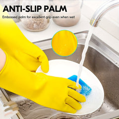 Thick Latex Rubber Waterproof Household Gloves for Dishwashing Gardening Pai