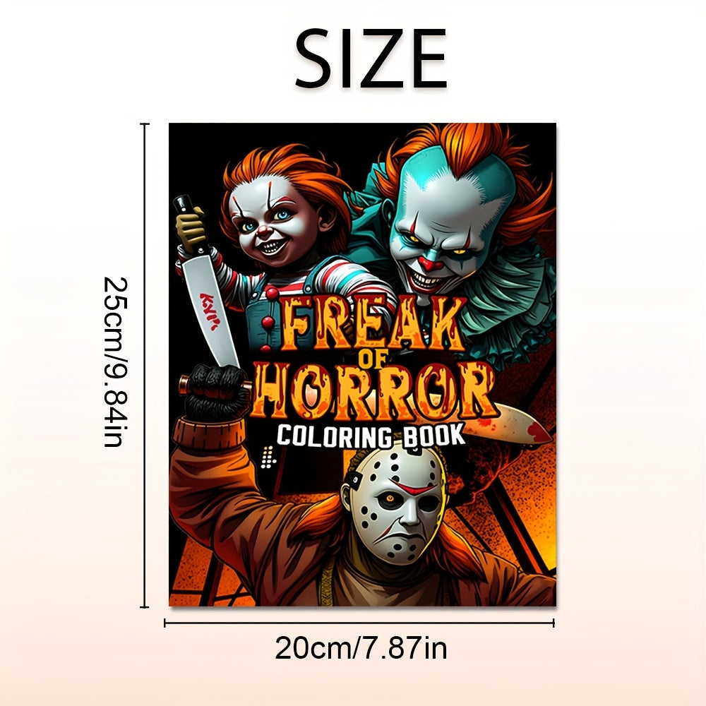 Horror Coloring Book 24 Pages Adult Drawing Boo