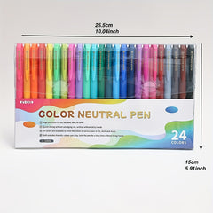 24pcs Colored Gel Pens for Note Taking Quick Drying Retractable Fine Point 0 5mm