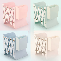Desktop Retractable Pen Holder Book Stand Storage Rack