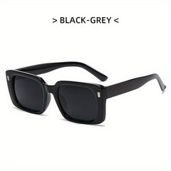 Rivet Decor Rectangle Sunglasses UV400