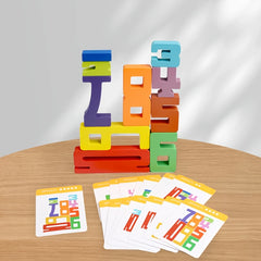 Wooden Number Building Blocks Stack High Math Puzzle Toy