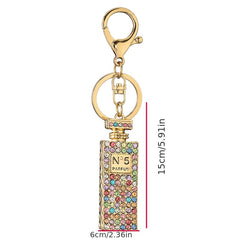 Rhinestone Perfume Keychain for Women Girls Bag Charms
