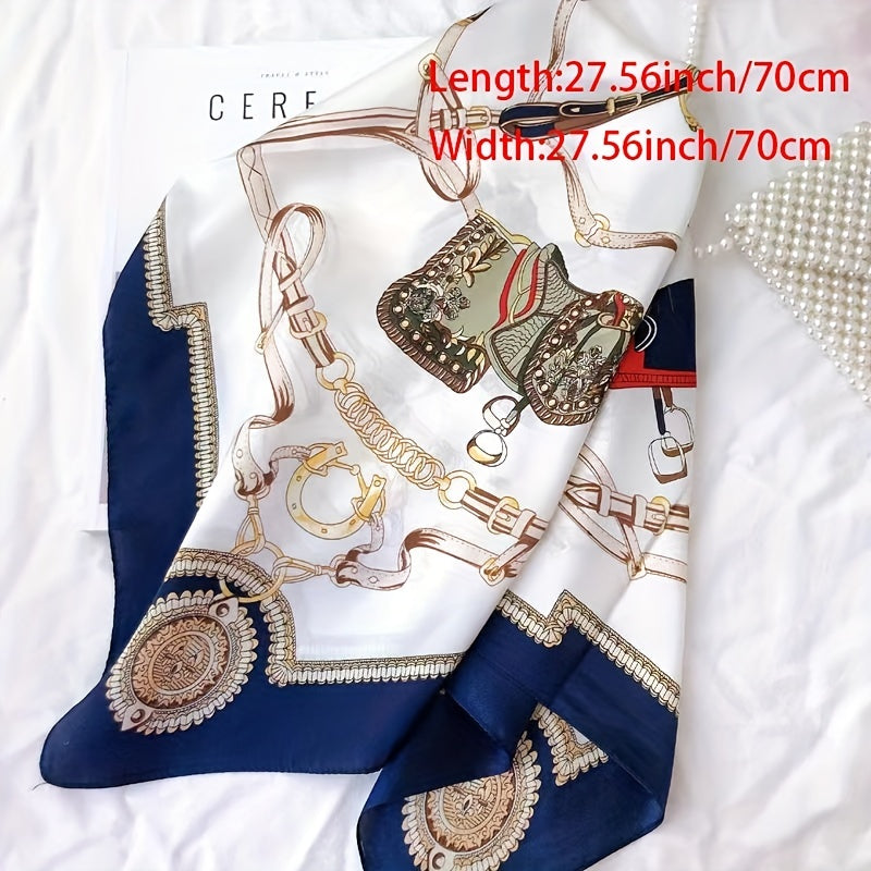Vintage Silk Square Scarf Neckerchief Hair Accessories