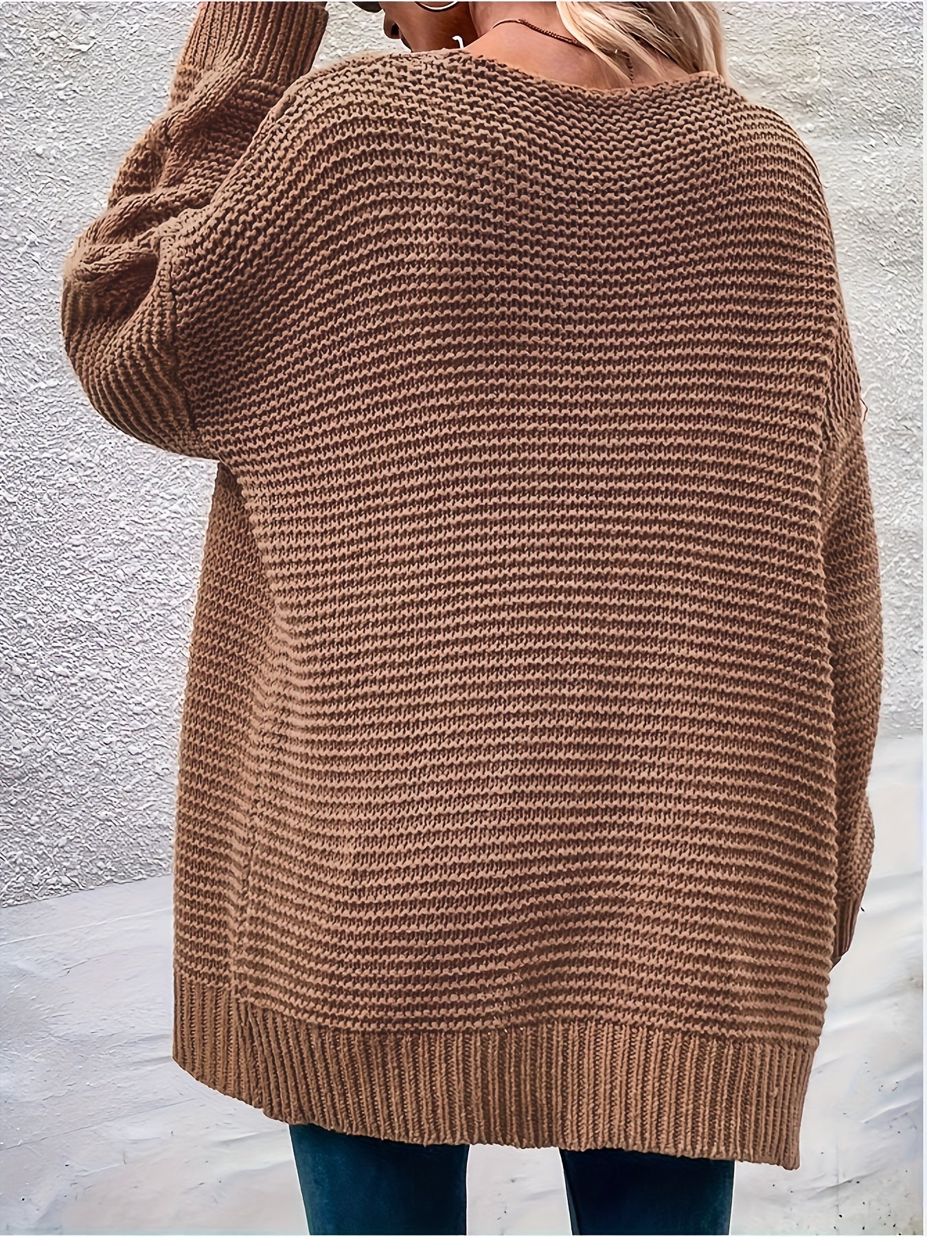  Cable Knit Cardigan Long Sleeve Open Front Sweater