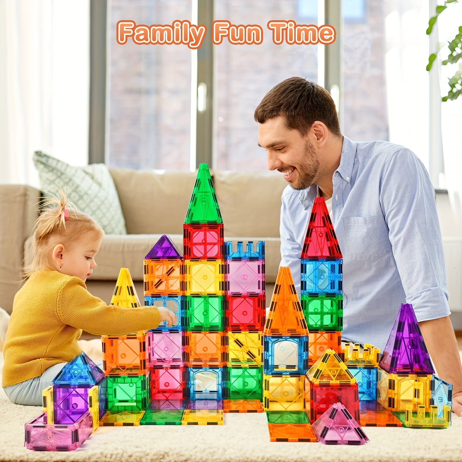 99pcs Magnetic Tiles Building Blocks Educational Toys for Kids Age 3-8