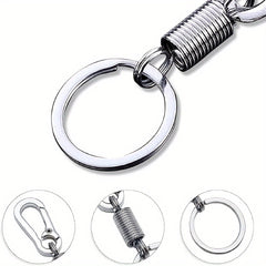 2pcs Spring Keychain Clip Metal Retractable Key Holder Hook for Bag