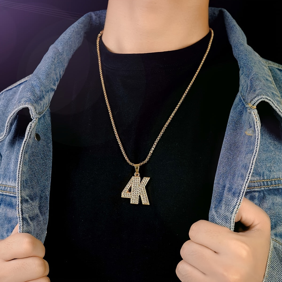Golden Men's Alloy Hip Hop Cuban Chain