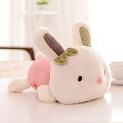 Cute Bunny Plush Toy with Pink Bow - Perfect Gift for Kids
