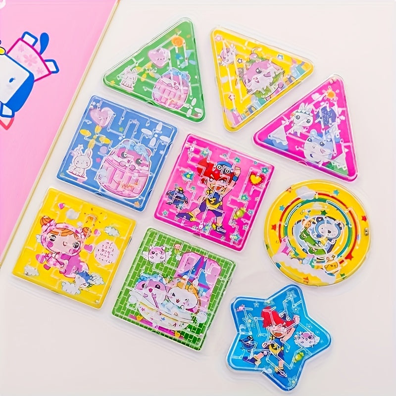 15pcs Cartoon Maze Toys Children Educational Mini Rolling Ball Game Toys