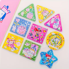 15pcs Cartoon Maze Toys Children Educational Mini Rolling Ball Game Toys