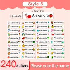 Transparent Custom Name Sticker Waterproof Label Children School Stationery