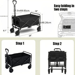 Collapsible Wagon Heavy Duty Utility Garden Cart Foldable Portable