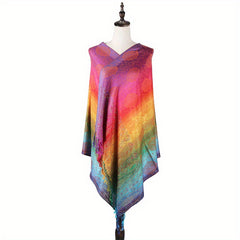 Paisley Jacquard Tassel Scarf Large Gradient Shawl